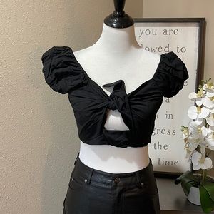 By Together black Crop Top